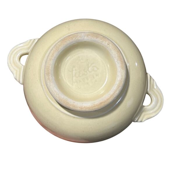 Vintage Fiesta Cream Soup Bowl Ivory Classic Ring Pattern Discontinued - Picture 7 of 7